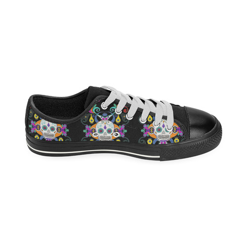 Día De Los Muertos Skulls Ornaments multicolored Men's Classic Canvas Shoes (Model 018)