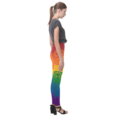 Ornamental Rainbow Flag Cassandra Women's Leggings (Model L01)