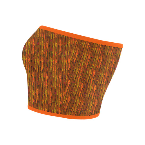 Abstract Strands of Fall Colors - Brown, Orange Bandeau Top