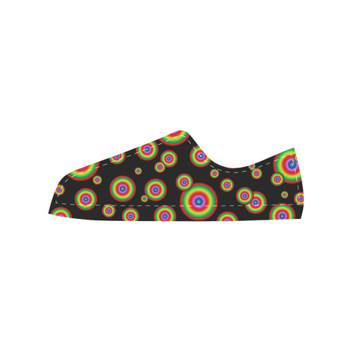 Neon Colored different sized targets Women's Classic Canvas Shoes (Model 018)