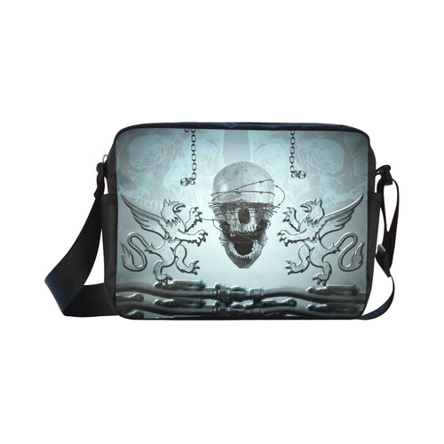 Scary skull with lion Classic Cross-body Nylon Bags (Model 1632)