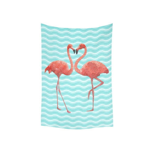 flamingo love Cotton Linen Wall Tapestry 40"x 60"