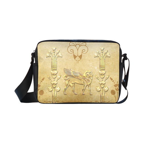 Wonderful egyptian sign in gold Classic Cross-body Nylon Bags (Model 1632)