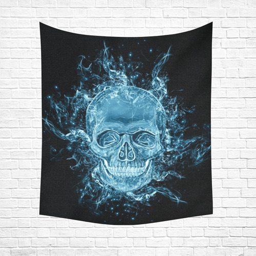 glowing skull Cotton Linen Wall Tapestry 51"x 60"