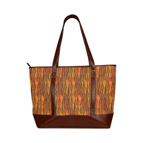 Abstract Strands of Fall Colors - Brown, Orange Tote Handbag (Model 1642)