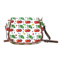Fresh Cherry Popart by Nico Bielow Saddle Bag/Large (Model 1649)