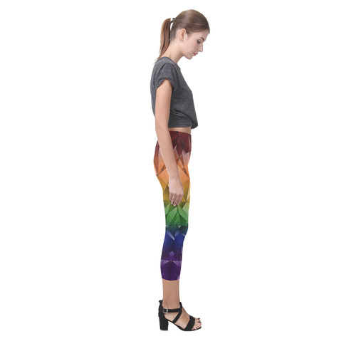 Abstract Rainbow Flag Capri Legging (Model L02)