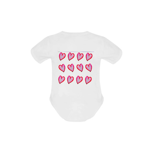 Hearts she said she wouldn't go Baby Powder Organic Short Sleeve One Piece (Model T28)