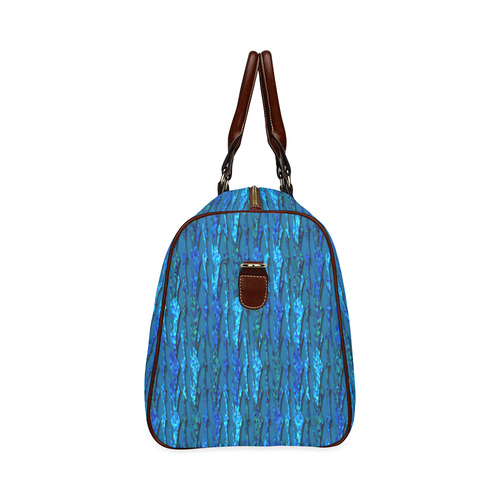 Abstract Scales of Blue Strands Waterproof Travel Bag/Small (Model 1639)