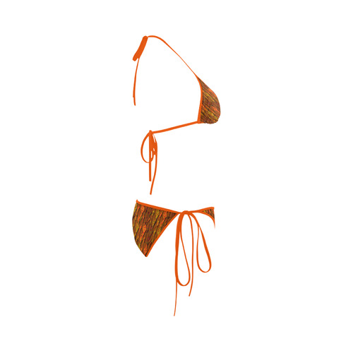 Abstract Strands of Fall Colors - Brown, Orange Custom Bikini Swimsuit
