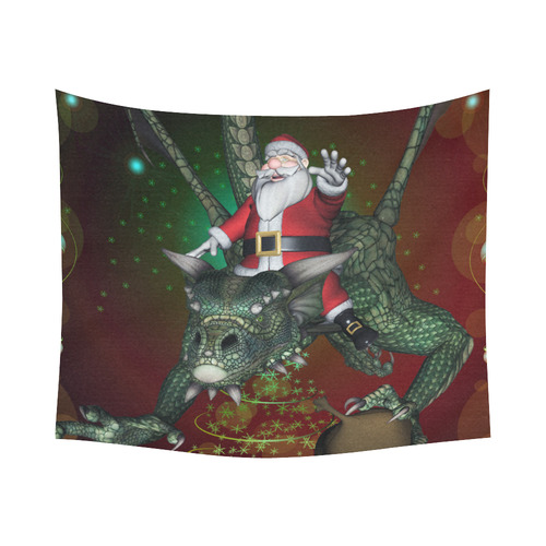 Santa Claus with dragon Cotton Linen Wall Tapestry 60"x 51"