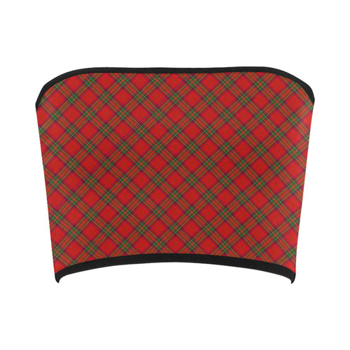 Red Tartan Plaid Pattern Bandeau Top