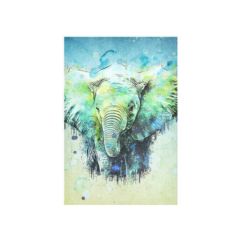 watercolor elephant Cotton Linen Wall Tapestry 40"x 60"