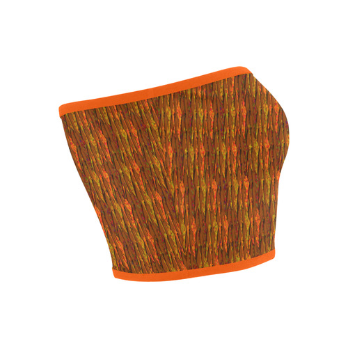 Abstract Strands of Fall Colors - Brown, Orange Bandeau Top