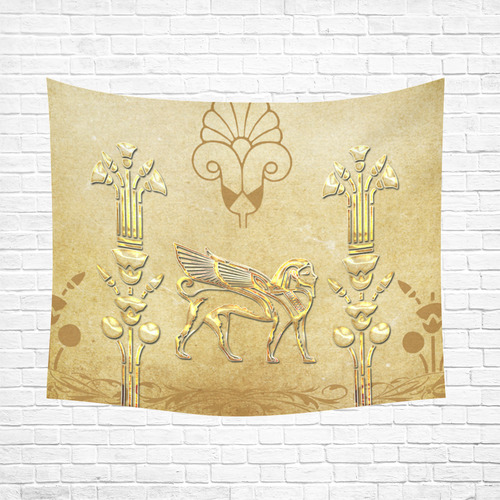Wonderful egyptian sign in gold Cotton Linen Wall Tapestry 60"x 51"