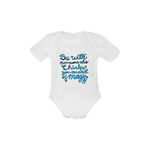 Be with someone baby blue Baby Powder Organic Short Sleeve One Piece (Model T28)