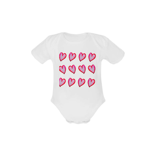 Hearts she said she wouldn't go Baby Powder Organic Short Sleeve One Piece (Model T28)