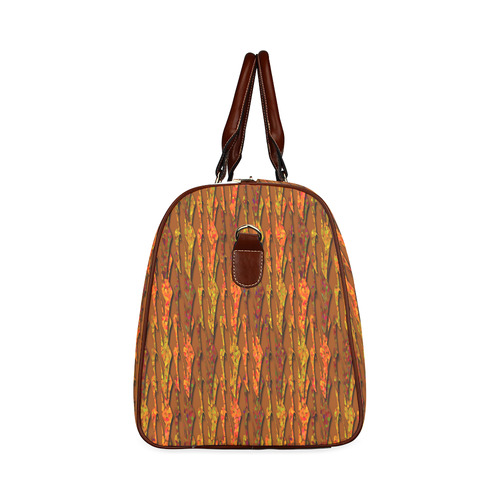 Abstract Strands of Fall Colors - Brown, Orange Waterproof Travel Bag/Large (Model 1639)