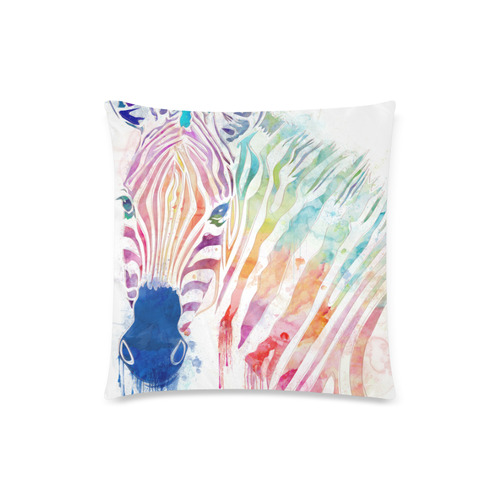 rainbow zebra Custom Zippered Pillow Case 18"x18" (one side)