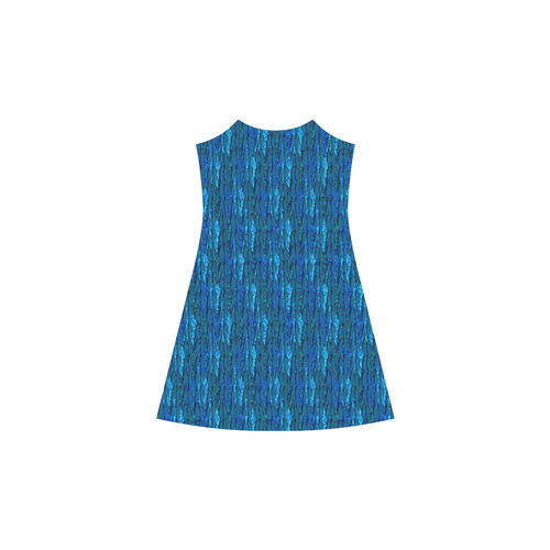 Abstract Scales of Blue Strands Alcestis Slip Dress (Model D05)