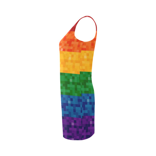 Rainbow Pixel Flag Medea Vest Dress (Model D06)