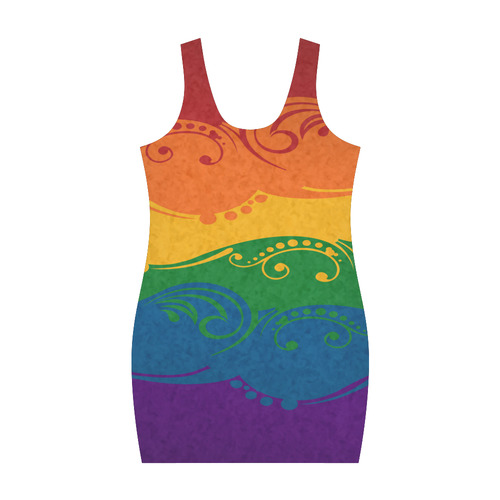 Ornamental Rainbow Flag Medea Vest Dress (Model D06)