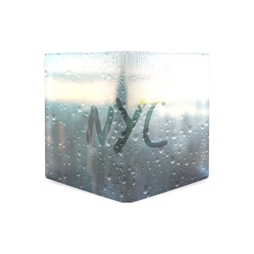 Rainy Day in NYC Men's Leather Wallet (Model 1612)