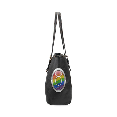 Taurus - LGBT Pride Rainbow Leather Tote Bag/Large (Model 1640)