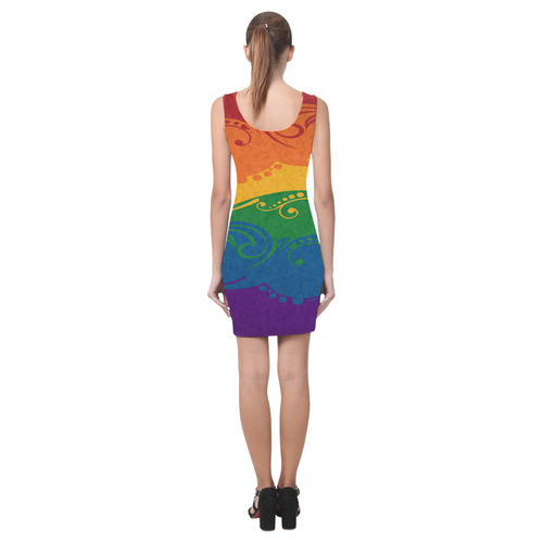 Ornamental Rainbow Flag Medea Vest Dress (Model D06)