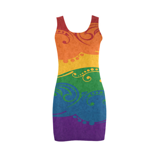 Ornamental Rainbow Flag Medea Vest Dress (Model D06)