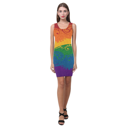 Ornamental Rainbow Flag Medea Vest Dress (Model D06)