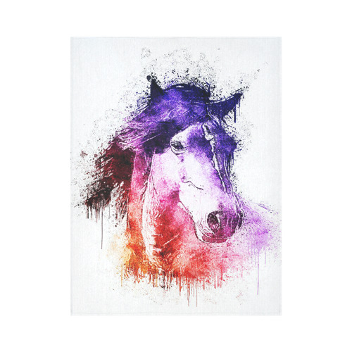 watercolor horse Cotton Linen Wall Tapestry 60"x 80"