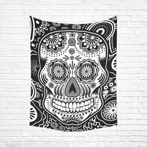 sugar skull Cotton Linen Wall Tapestry 60"x 80"