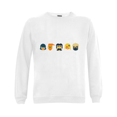 Funny Faces Gildan Crewneck Sweatshirt(NEW) (Model H01)