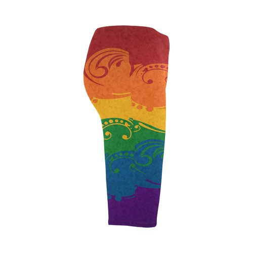 Ornamental Rainbow Flag Hestia Cropped Leggings (Model L03)