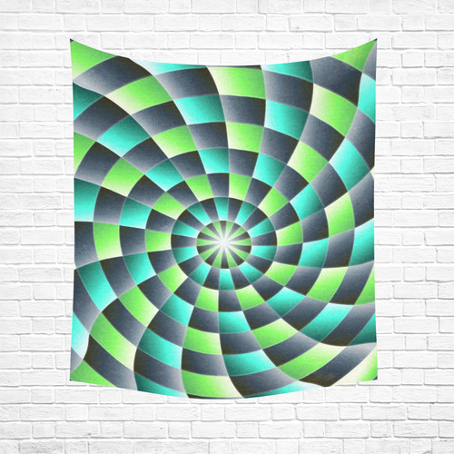 glossy spirals Cotton Linen Wall Tapestry 51"x 60"
