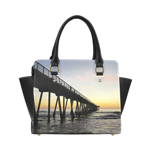 meet at the pier, yellow sunset Classic Shoulder Handbag (Model 1653)