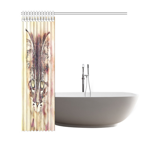 watercolor cat Shower Curtain 69"x72"