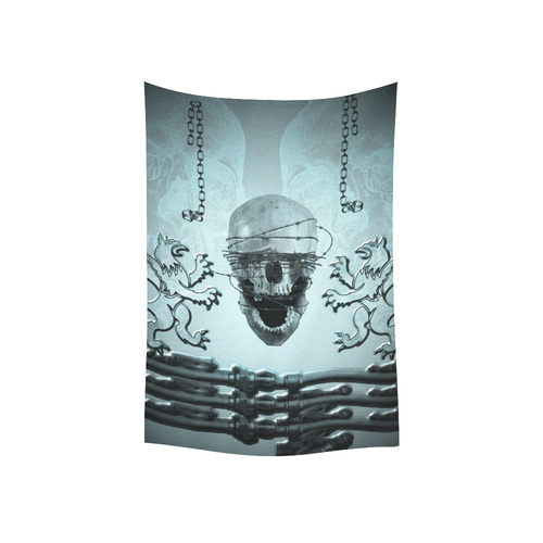 Scary skull with lion Cotton Linen Wall Tapestry 40"x 60"
