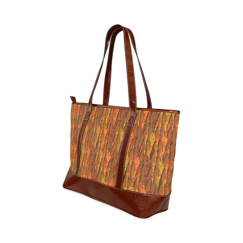 Abstract Strands of Fall Colors - Brown, Orange Tote Handbag (Model 1642)