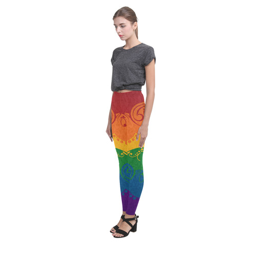 Ornamental Rainbow Flag Cassandra Women's Leggings (Model L01)