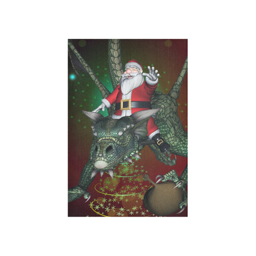Santa Claus with dragon Cotton Linen Wall Tapestry 40"x 60"