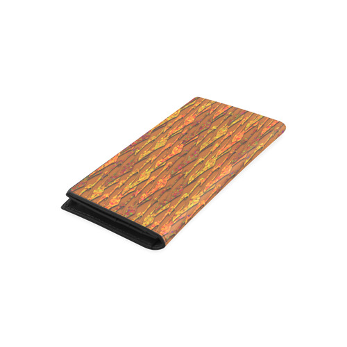 Abstract Strands of Fall Colors - Brown, Orange Women's Leather Wallet (Model 1611)