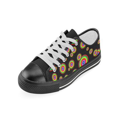 Neon Colored different sized targets Women's Classic Canvas Shoes (Model 018)