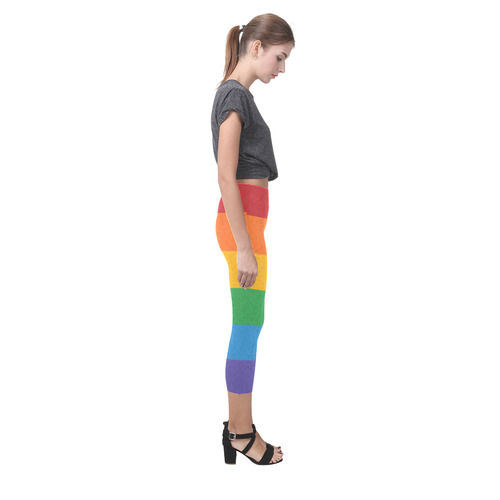 Rainbow Pride Flag Capri Legging (Model L02)