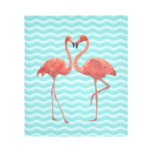 flamingo love Cotton Linen Wall Tapestry 51"x 60"