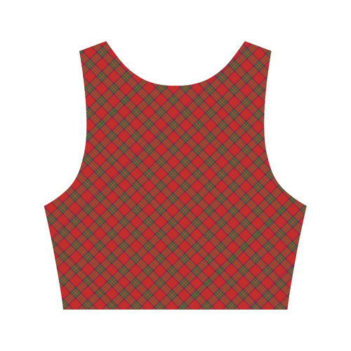 Red Tartan Plaid Pattern Women's Crop Top (Model T42)