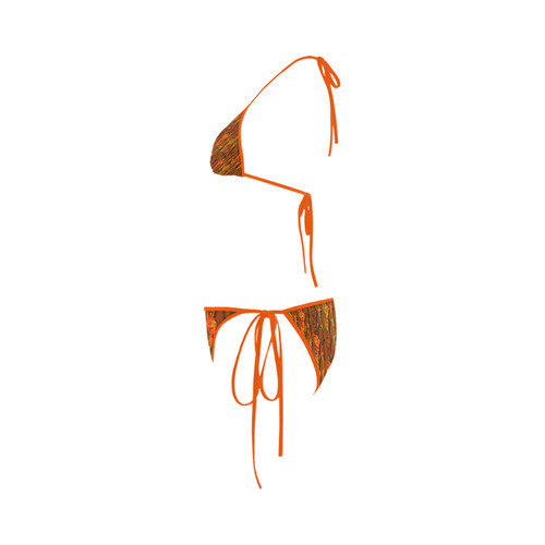 Abstract Strands of Fall Colors - Brown, Orange Custom Bikini Swimsuit