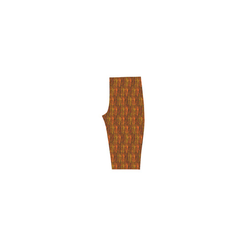 Abstract Strands of Fall Colors - Brown, Orange Hestia Cropped Leggings (Model L03)