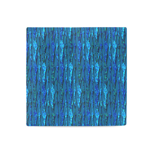 Abstract Scales of Blue Strands Women's Leather Wallet (Model 1611)